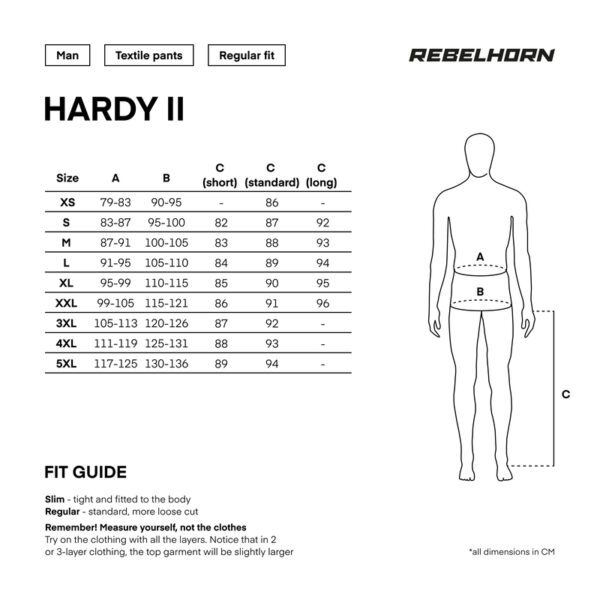 Spodnie tekstylne REBELHORN HARDY II BLACK (KRÓTKA NOGAWKA) - obrazek 4