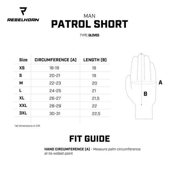 Rękawice skórzane REBELHORN PATROL SHORT BLACK - obrazek 6