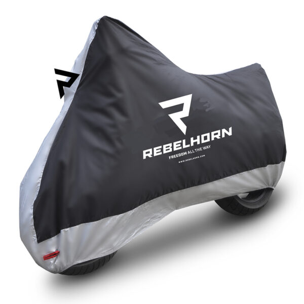 Pokrowiec na motocykl REBELHORN COVER II BLACK/SILVER
