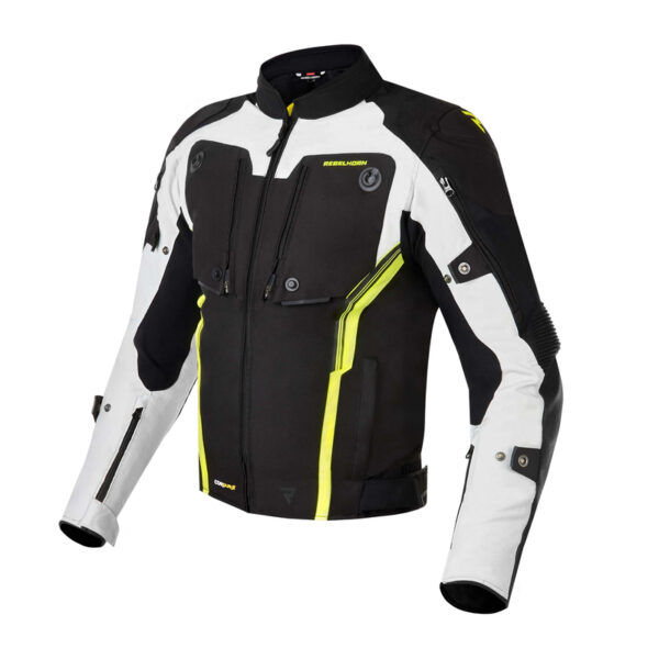 Kurtka tekstylna REBELHORN BORG BLACK/GREY/FLO YELLOW
