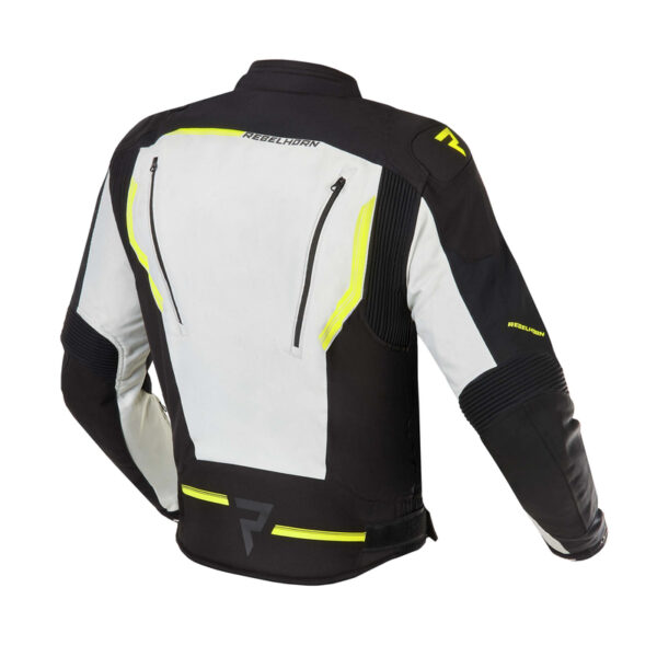Kurtka tekstylna REBELHORN BORG BLACK/GREY/FLO YELLOW - obrazek 2