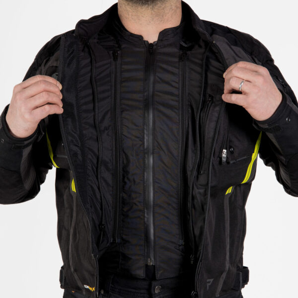 Kurtka tekstylna REBELHORN BORG BLACK/DARK GREY/FLO YELLOW - obrazek 4