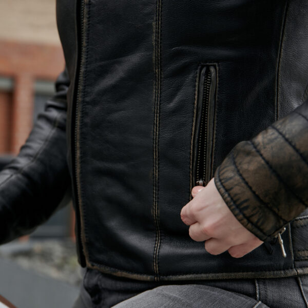 Kurtka skórzana REBELHORN HUNTER PRO LADY VINTAGE BLACK - obrazek 3
