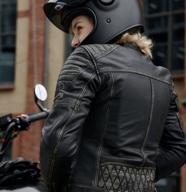 Kurtka skórzana REBELHORN HUNTER PRO LADY VINTAGE BLACK - obrazek 8