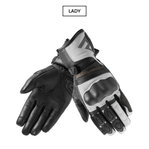 Rękawice skórzane REBELHORN PATROL LADY BLACK/GREY