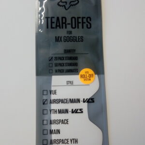 Zrywki tear-off do gogli FOX AIRSPACE/MAIN II STD TEAR OFF CLEAR