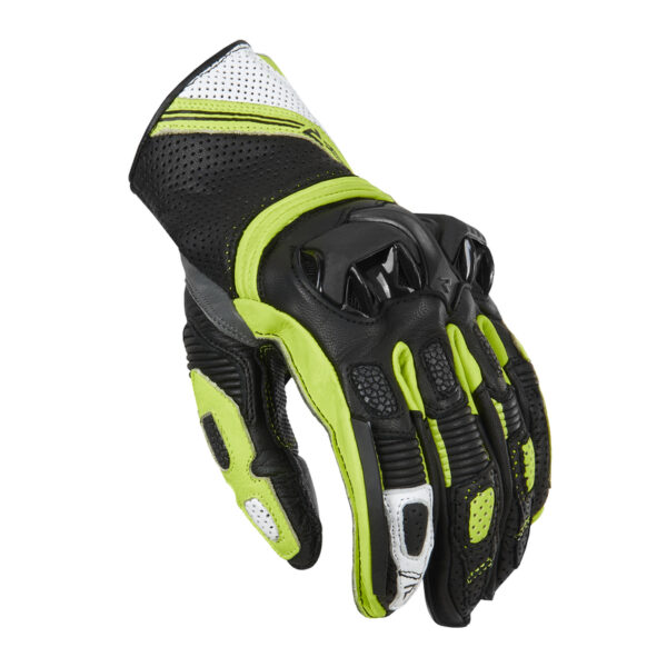 Rękawice skórzane REBELHORN ST SHORT BLACK/GREY/FLO YELLOW - obrazek 2