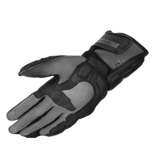 Rękawice skórzane REBELHORN ST LONG BLACK/GREY - obrazek 3