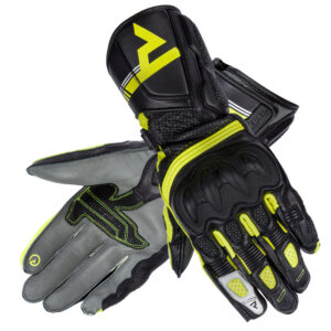 Rękawice skórzane REBELHORN ST LONG LADY BLACK/GREY/FLO YELLOW