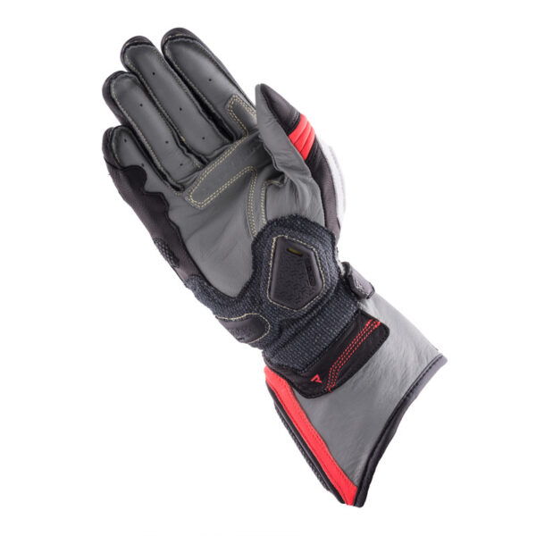 Rękawice skórzane REBELHORN REBEL LADY BLACK/WHITE/FLO RED - obrazek 3