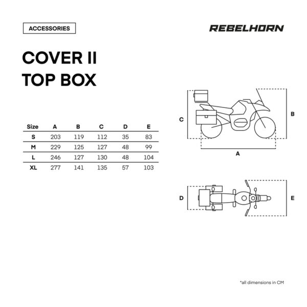 Pokrowiec na motocykl REBELHORN COVER II Z MIEJSCEM NA KUFER BLACK/SILVER - obrazek 8