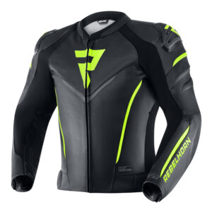 Kurtka skórzana REBELHORN FIGHTER BLACK/FLO YELLOW