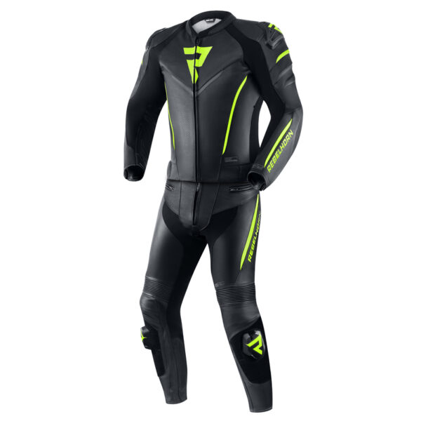 Kurtka skórzana REBELHORN FIGHTER BLACK/FLO YELLOW - obrazek 7