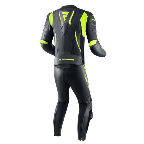 Kurtka skórzana REBELHORN FIGHTER BLACK/FLO YELLOW - obrazek 8