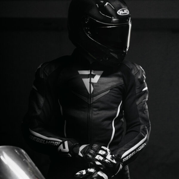 Kurtka skórzana REBELHORN FIGHTER BLACK/FLO YELLOW - obrazek 5