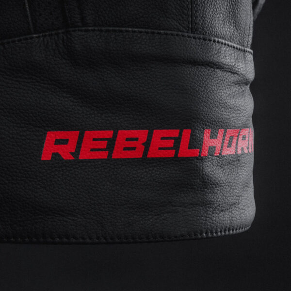 Kurtka skórzana REBELHORN FIGHTER BLACK/FLO RED - obrazek 7