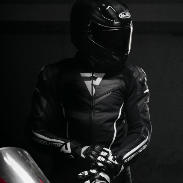 Kurtka skórzana REBELHORN FIGHTER BLACK/FLO RED - obrazek 9