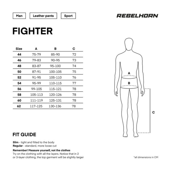 Spodnie skórzane REBELHORN FIGHTER BLACK/FLO RED - obrazek 6