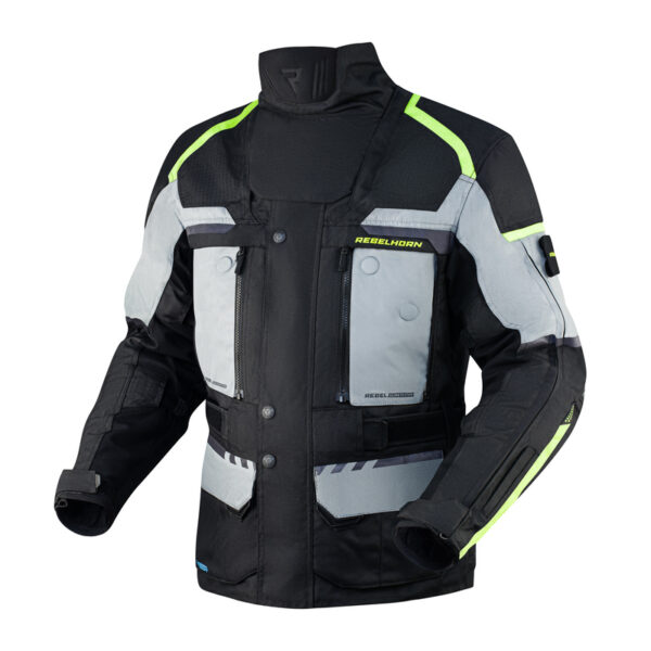 Kurtka tekstylna REBELHORN CUBBY IV BLACK/GREY/FLO YELLOW