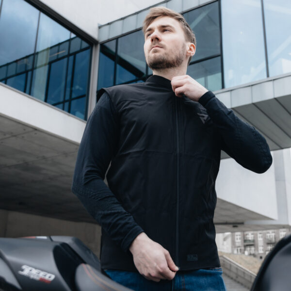 Kurtka skórzana REBELHORN VANDAL BLACK/FLO RED - obrazek 12