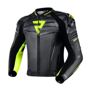 Kurtka skórzana REBELHORN VANDAL BLACK/FLO YELLOW