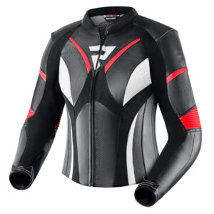 Kurtka skórzana REBELHORN REBEL LADY BLACK/FLO RED/WHITE