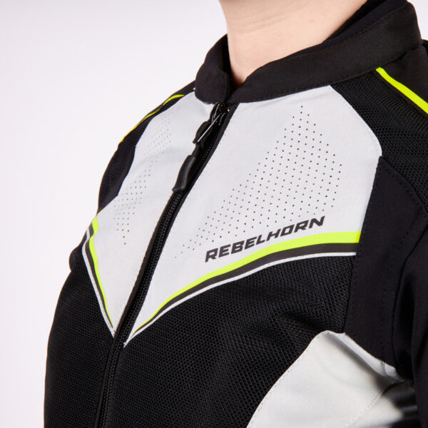 Kurtka tekstylna REBELHORN HIFLOW IV LADY BLACK/SILVER/FLO YELLOW - obrazek 2