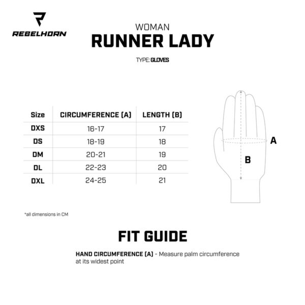 Rękawice skórzane REBELHORN RUNNER LADY BLACK - obrazek 4