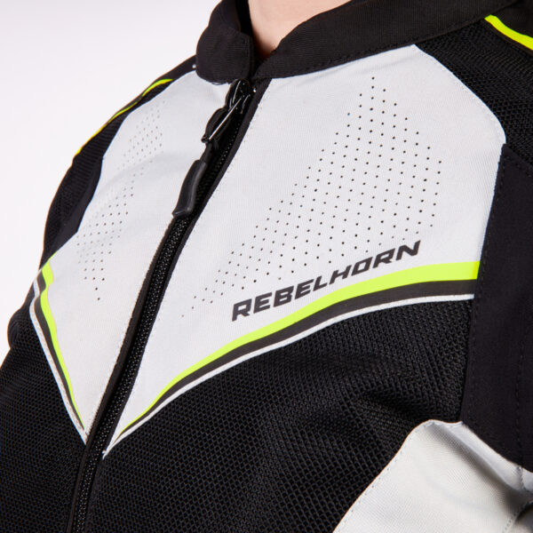 Kurtka tekstylna REBELHORN FLUX LADY BLACK/ICE/FLO YELLOW - obrazek 4