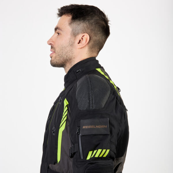 Kurtka tekstylna REBELHORN PATROL BLACK/FLO YELLOW - obrazek 5