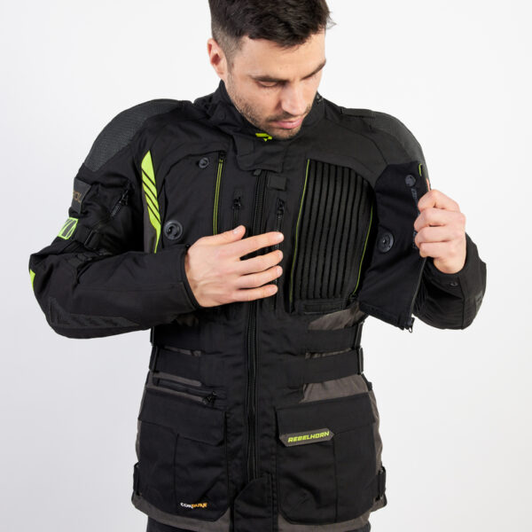 Kurtka tekstylna REBELHORN PATROL BLACK/FLO YELLOW - obrazek 6