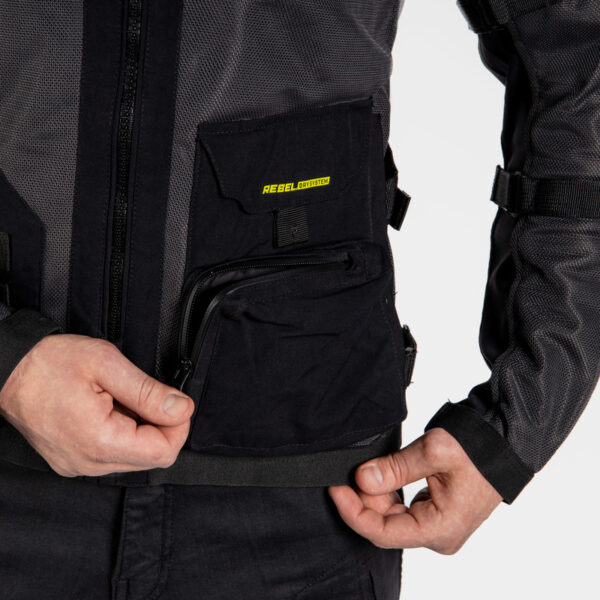 Kurtka tekstylna REBELHORN BRUTALE DARK GREY/BLACK/FLO YELLOW - obrazek 3