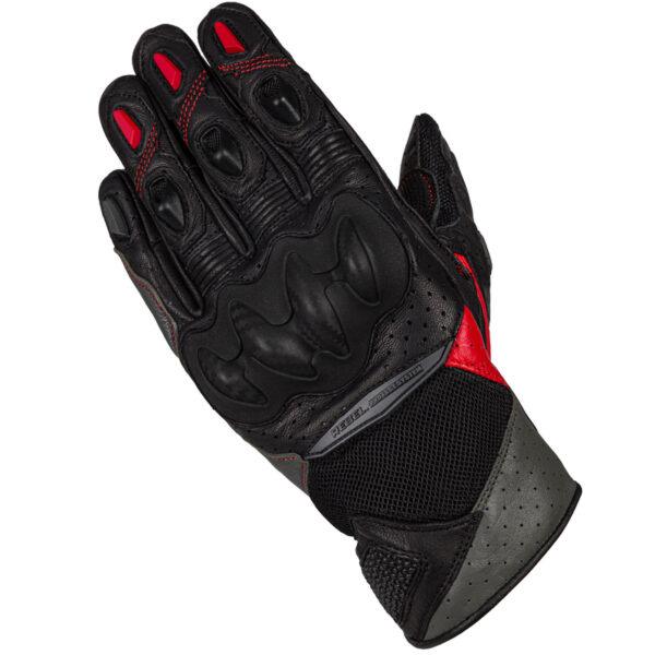 Rękawice skórzane REBELHORN FLUX II LADY BLACK/GREY/FLO RED - obrazek 2
