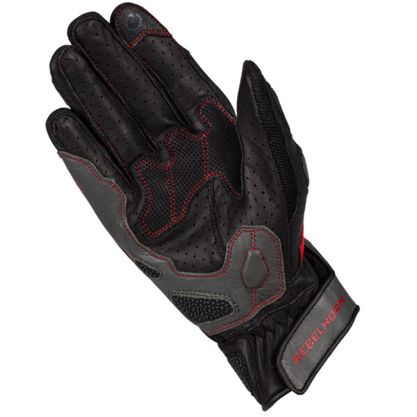 Rękawice skórzane REBELHORN FLUX II LADY BLACK/GREY/FLO RED - obrazek 3