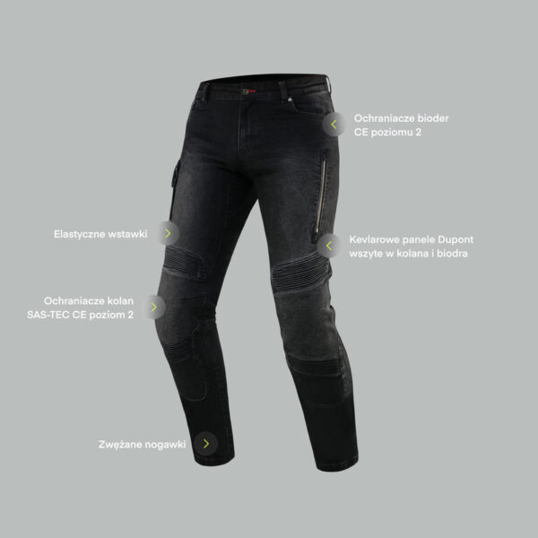 Spodnie jeans REBELHORN VANDAL TWILL OLIVE - obrazek 4