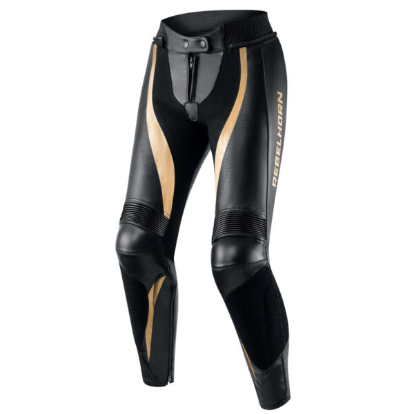 Spodnie skórzane REBELHORN REBEL LADY BLACK/GOLD