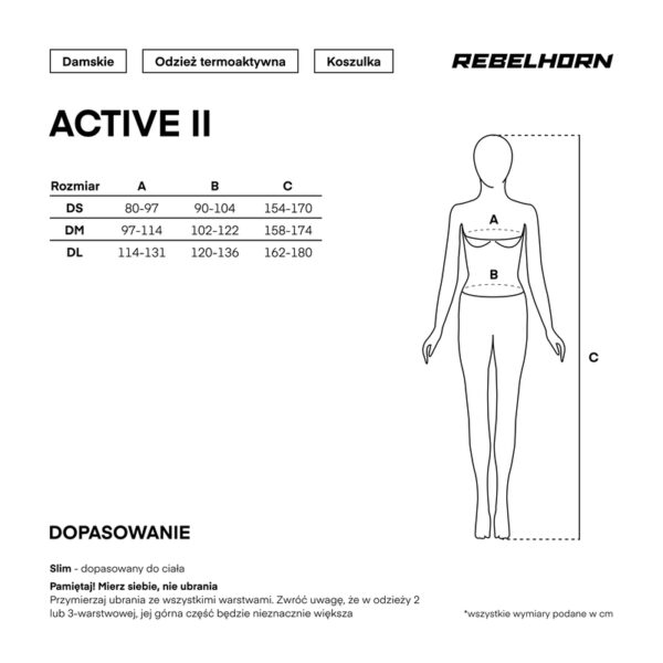 Koszulka termoaktywna z długim rękawem REBELHORN ACTIVE II LADY BLACK/GREY - obrazek 4