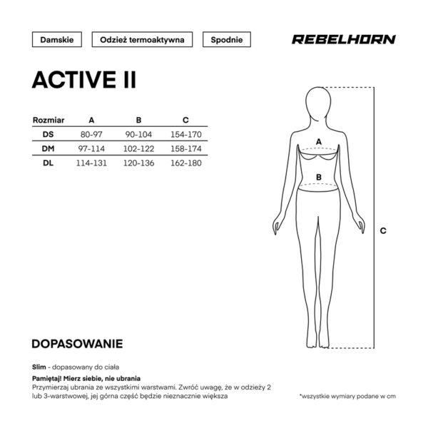 Spodnie termoaktywne REBELHORN ACTIVE II LADY BLACK/GREY - obrazek 4