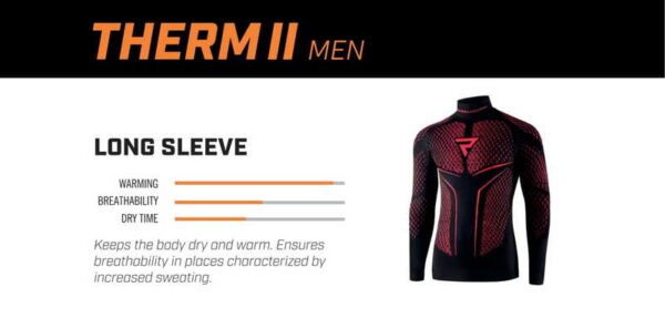 Koszulka termoaktywna z długim rękawem REBELHORN THERM II BLACK/RED - obrazek 3