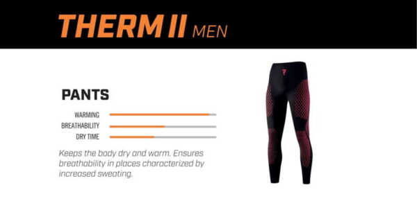Spodnie termoaktywne REBELHORN THERM II BLACK/RED - obrazek 3