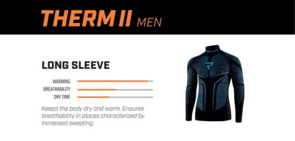 Koszulka termoaktywna z długim rękawem REBELHORN THERM II BLACK/BLUE - obrazek 3