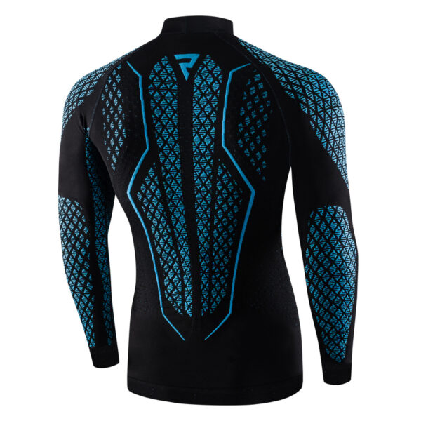 Koszulka termoaktywna z długim rękawem REBELHORN THERM II BLACK/BLUE - obrazek 2