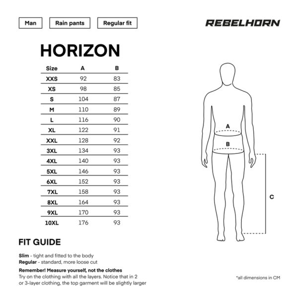 Spodnie przeciwdeszczowe REBELHORN HORIZON BLACK - obrazek 6