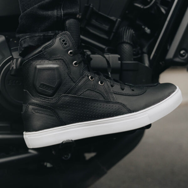 Buty skórzane REBELHORN VANDAL BLACK/WHITE SOLE - obrazek 2