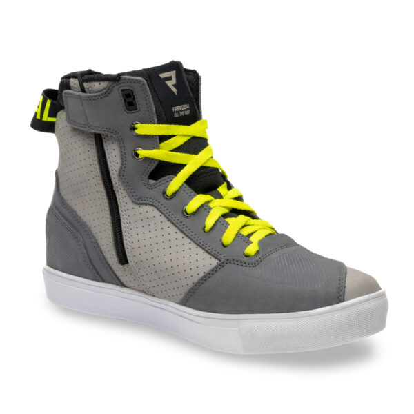 Buty skórzane REBELHORN VANDAL MYSTERIOUS GREY/FLUO YELLOW - obrazek 3