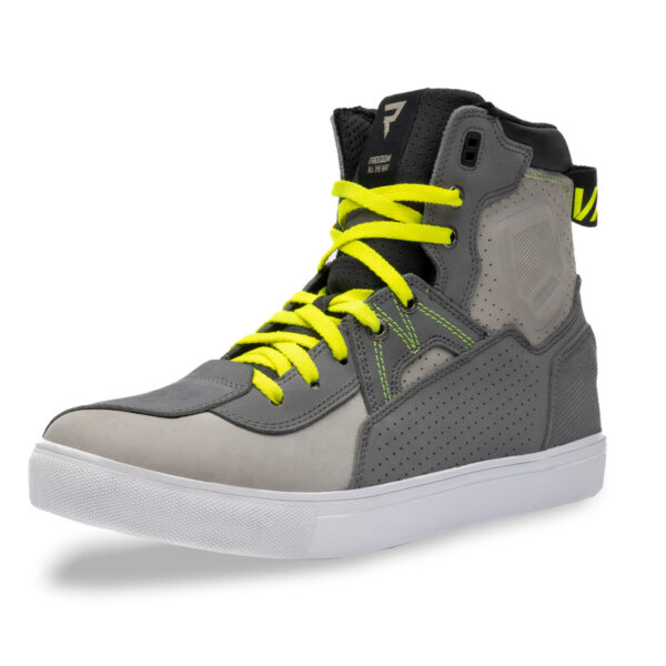 Buty skórzane REBELHORN VANDAL MYSTERIOUS GREY/FLUO YELLOW - obrazek 12