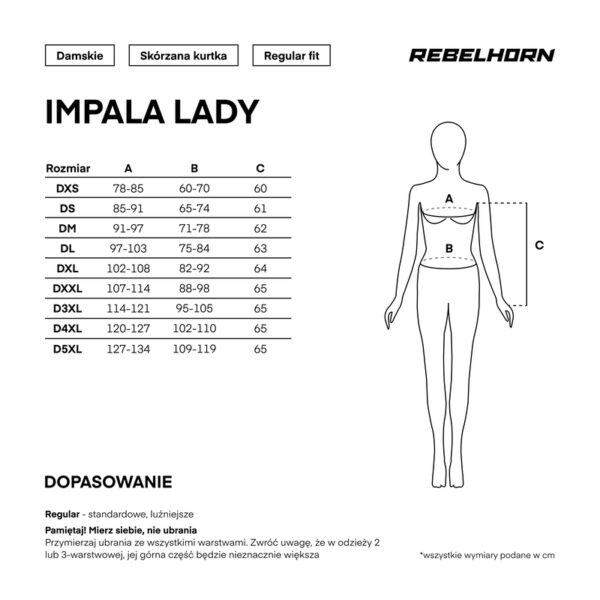 Kurtka skórzana REBELHORN IMPALA LADY BLACK - obrazek 10