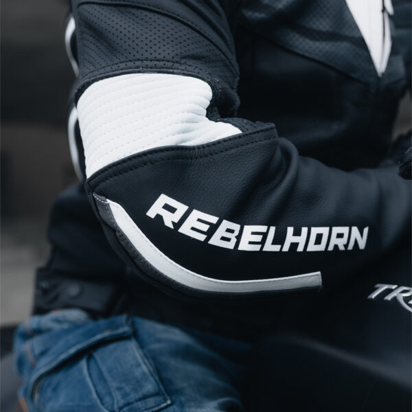 Kurtka skórzana REBELHORN VANDAL BLACK/WHITE - obrazek 4