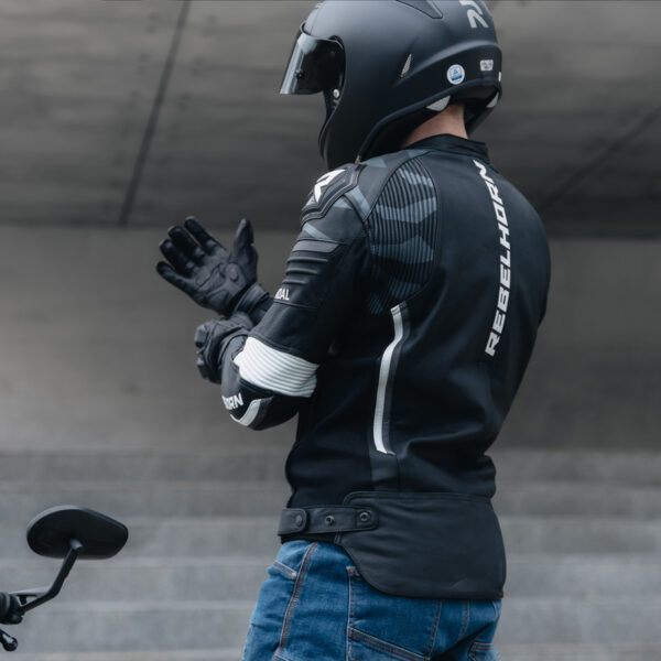 Kurtka skórzana REBELHORN VANDAL BLACK/WHITE - obrazek 8