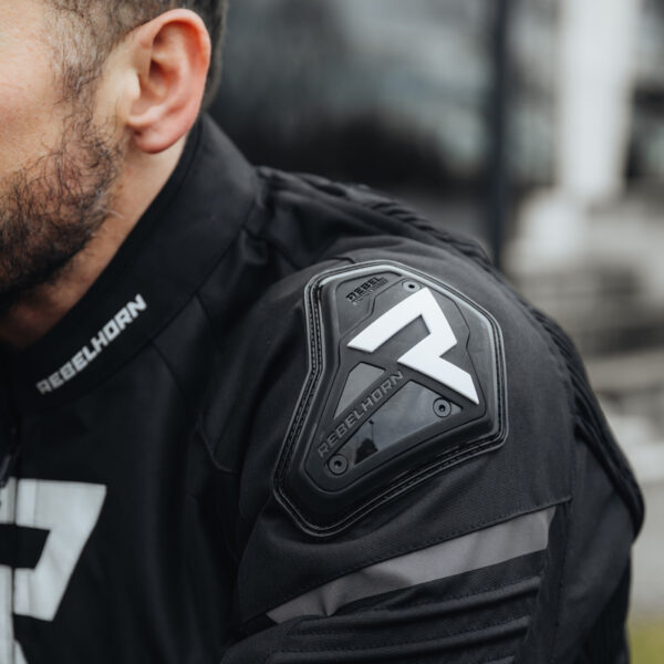 Kurtka tekstylna REBELHORN VANDAL BLACK/WHITE - obrazek 3